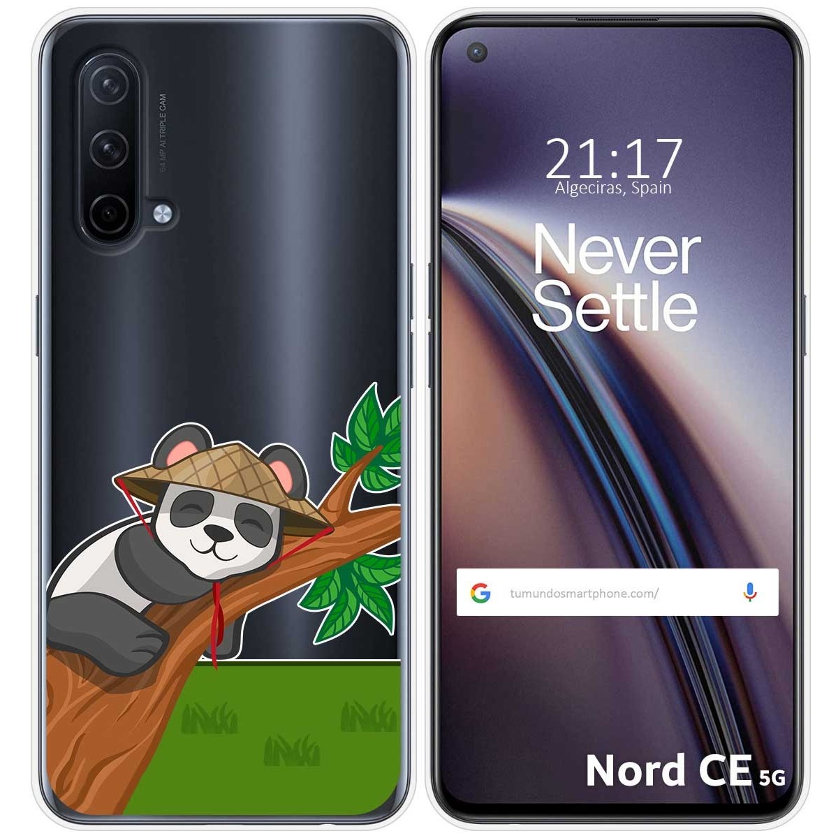 Funda Silicona Transparente para OnePlus Nord CE 5G diseño Panda Dibujos