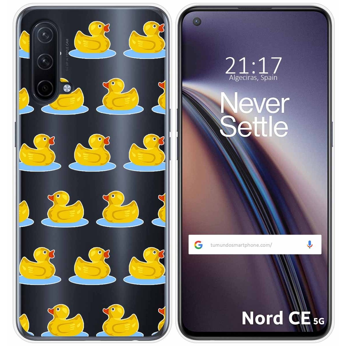 Funda Silicona Transparente para OnePlus Nord CE 5G diseño Pato Dibujos