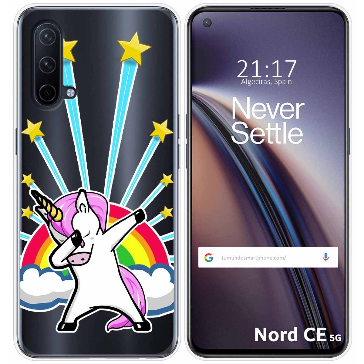 Funda Silicona Transparente para OnePlus Nord CE 5G diseño Unicornio Dibujos
