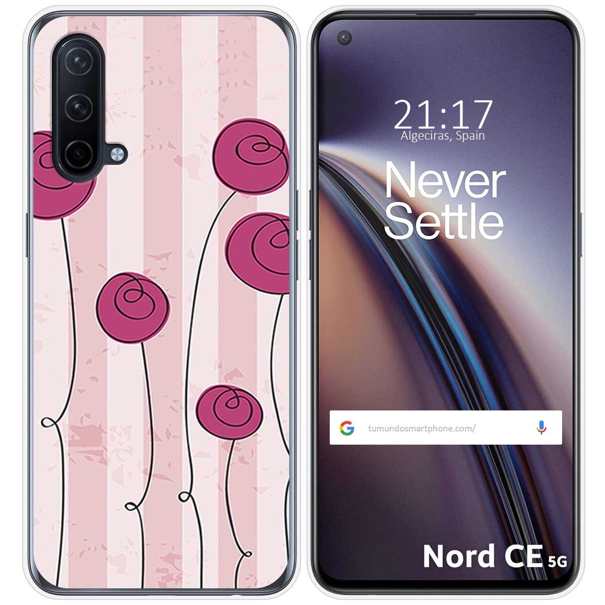 Funda Silicona para OnePlus Nord CE 5G diseño Flores Vintage Dibujos