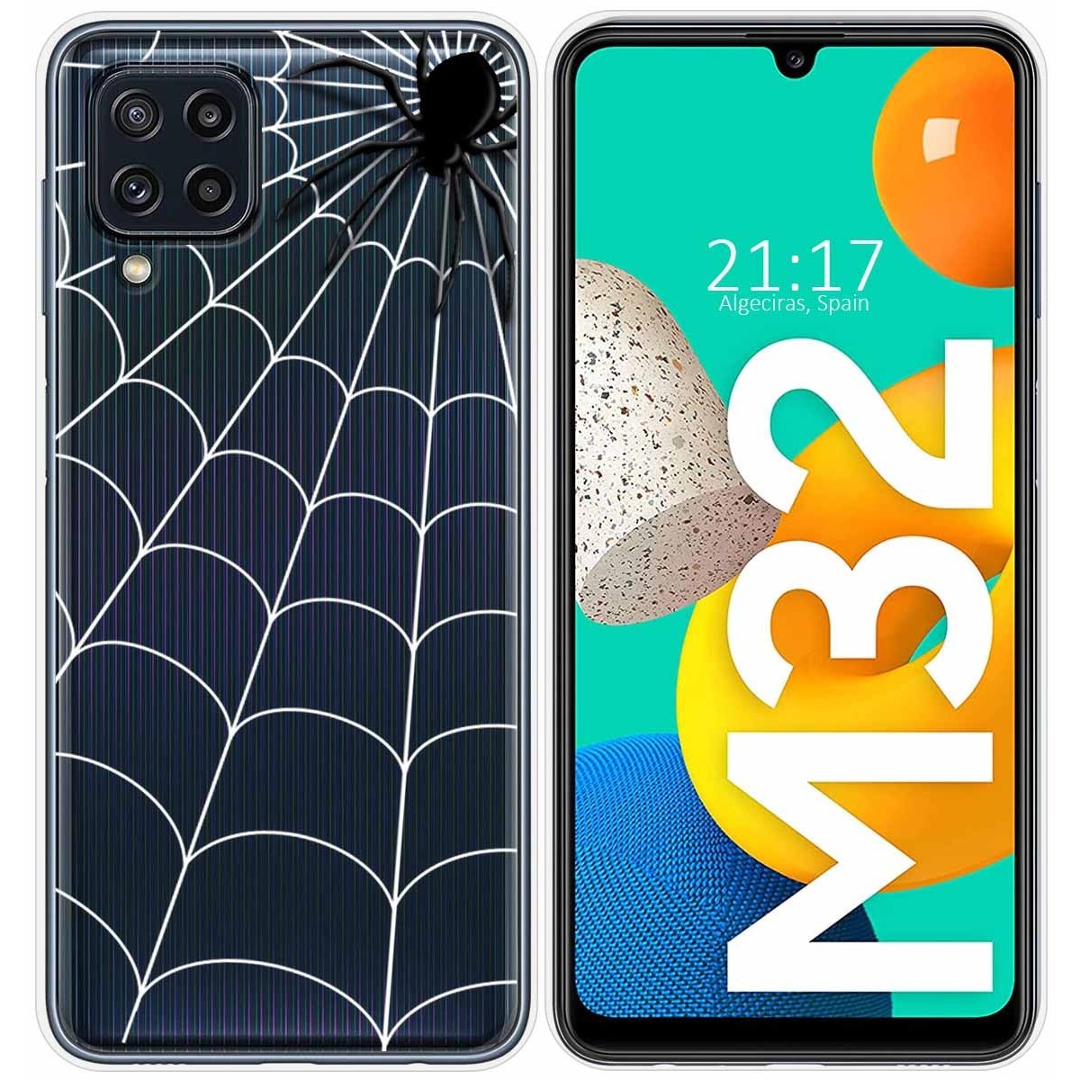 Funda Silicona Transparente para Samsung Galaxy M32 diseño Araña Dibujos