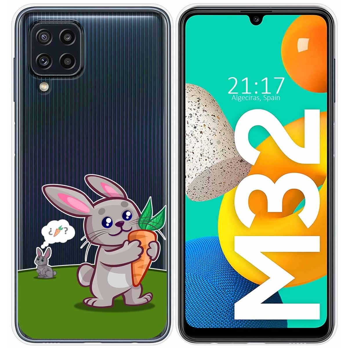 Funda Silicona Transparente para Samsung Galaxy M32 diseño Conejo Dibujos