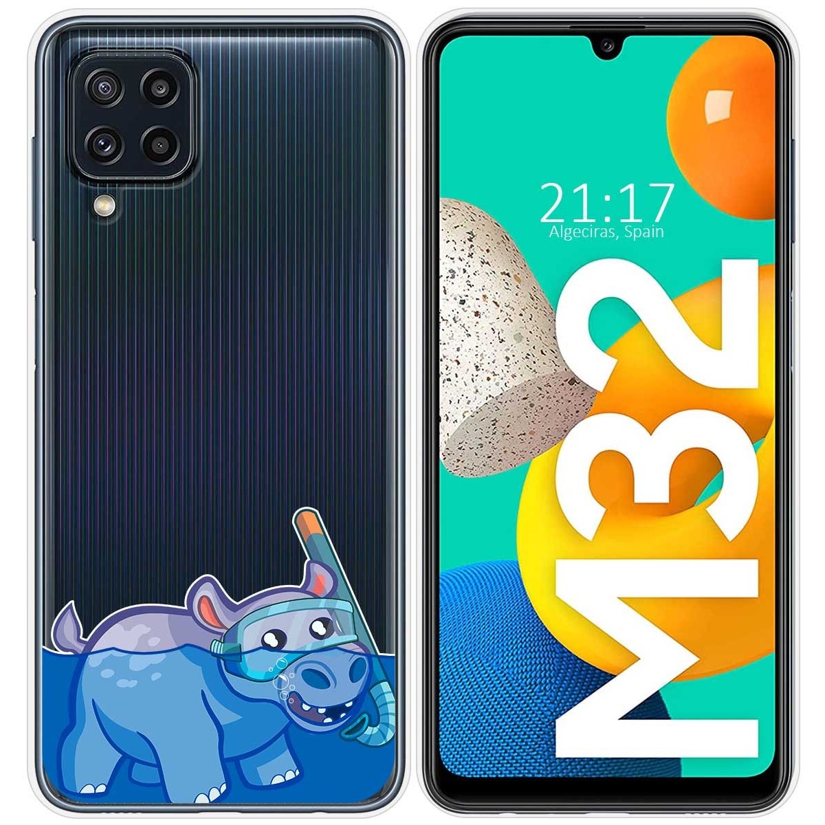 Funda Silicona Transparente para Samsung Galaxy M32 diseño Hipo Dibujos