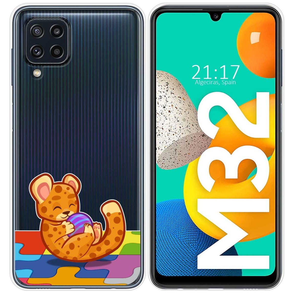 Funda Silicona Transparente para Samsung Galaxy M32 diseño Leopardo Dibujos