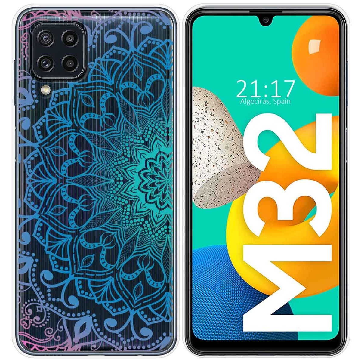 Funda Silicona Transparente para Samsung Galaxy M32 diseño Mandala Dibujos