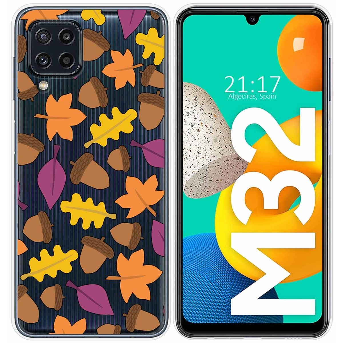 Funda Silicona Transparente para Samsung Galaxy M32 diseño Otoño Dibujos