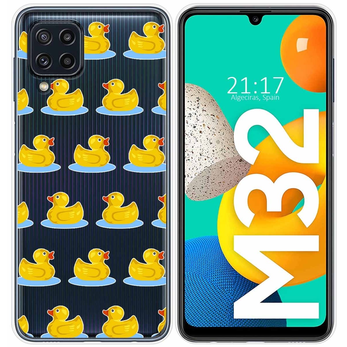 Funda Silicona Transparente para Samsung Galaxy M32 diseño Pato Dibujos