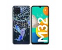 Funda Silicona Transparente para Samsung Galaxy M32 diseño Plumas Dibujos