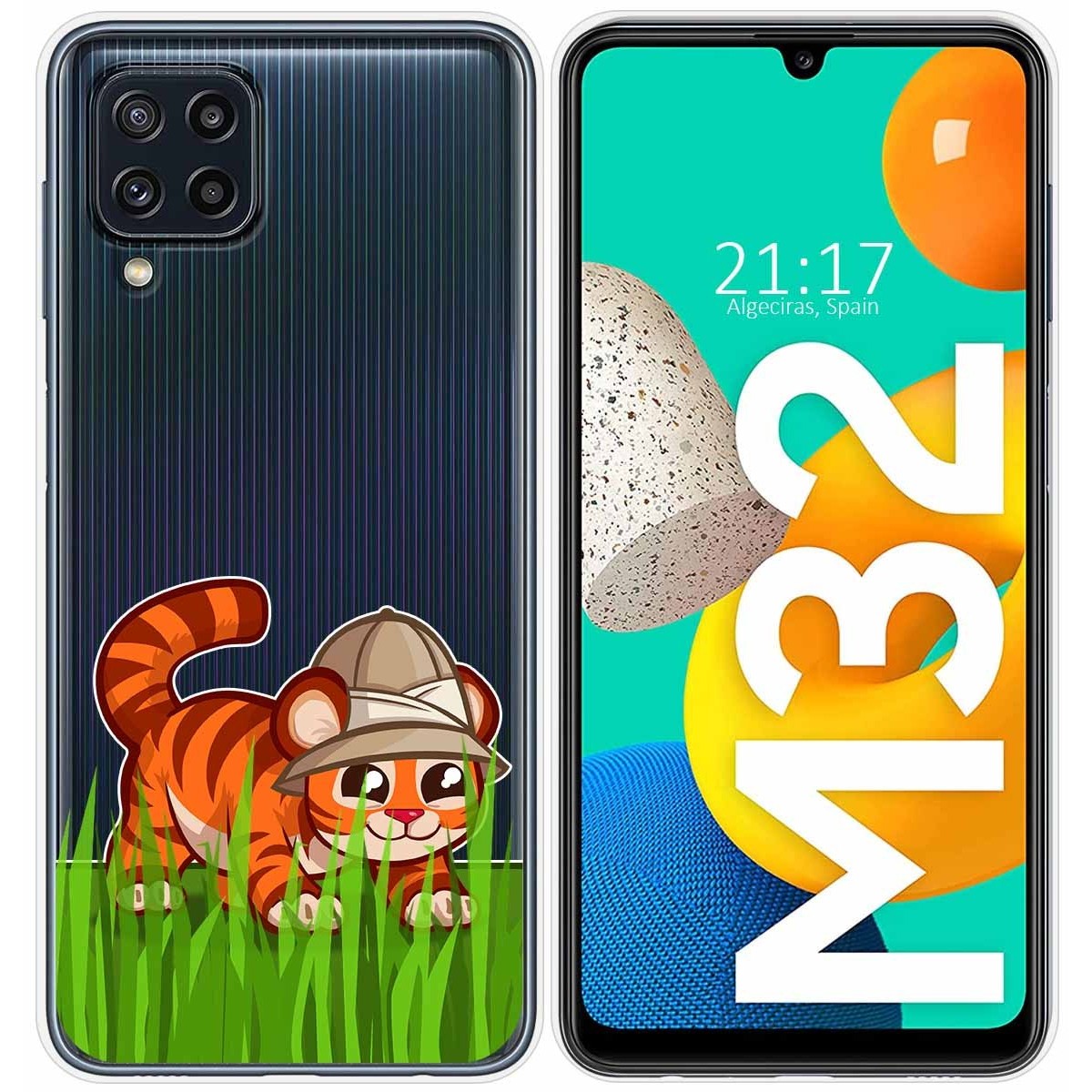 Funda Silicona Transparente para Samsung Galaxy M32 diseño Tigre Dibujos