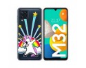 Funda Silicona Transparente para Samsung Galaxy M32 diseño Unicornio Dibujos