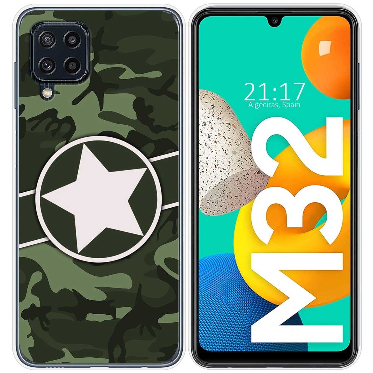 Funda Silicona para Samsung Galaxy M32 diseño Camuflaje 01 Dibujos