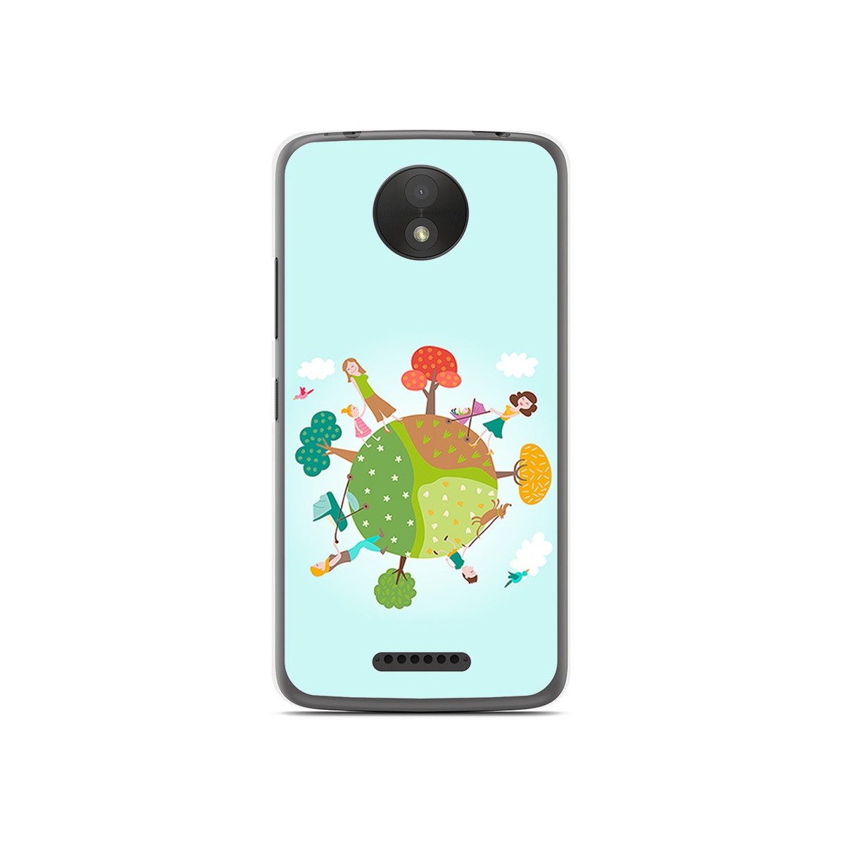 Funda Gel Tpu para Motorola Moto C Plus Diseño Familia Dibujos