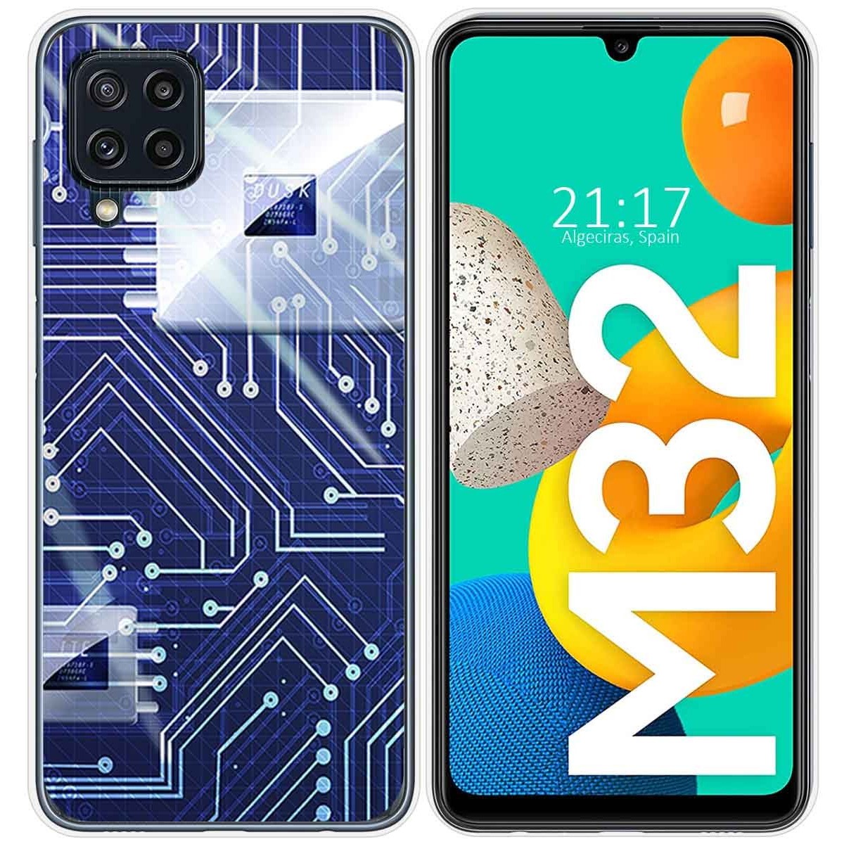 Funda Silicona para Samsung Galaxy M32 diseño Circuito Dibujos