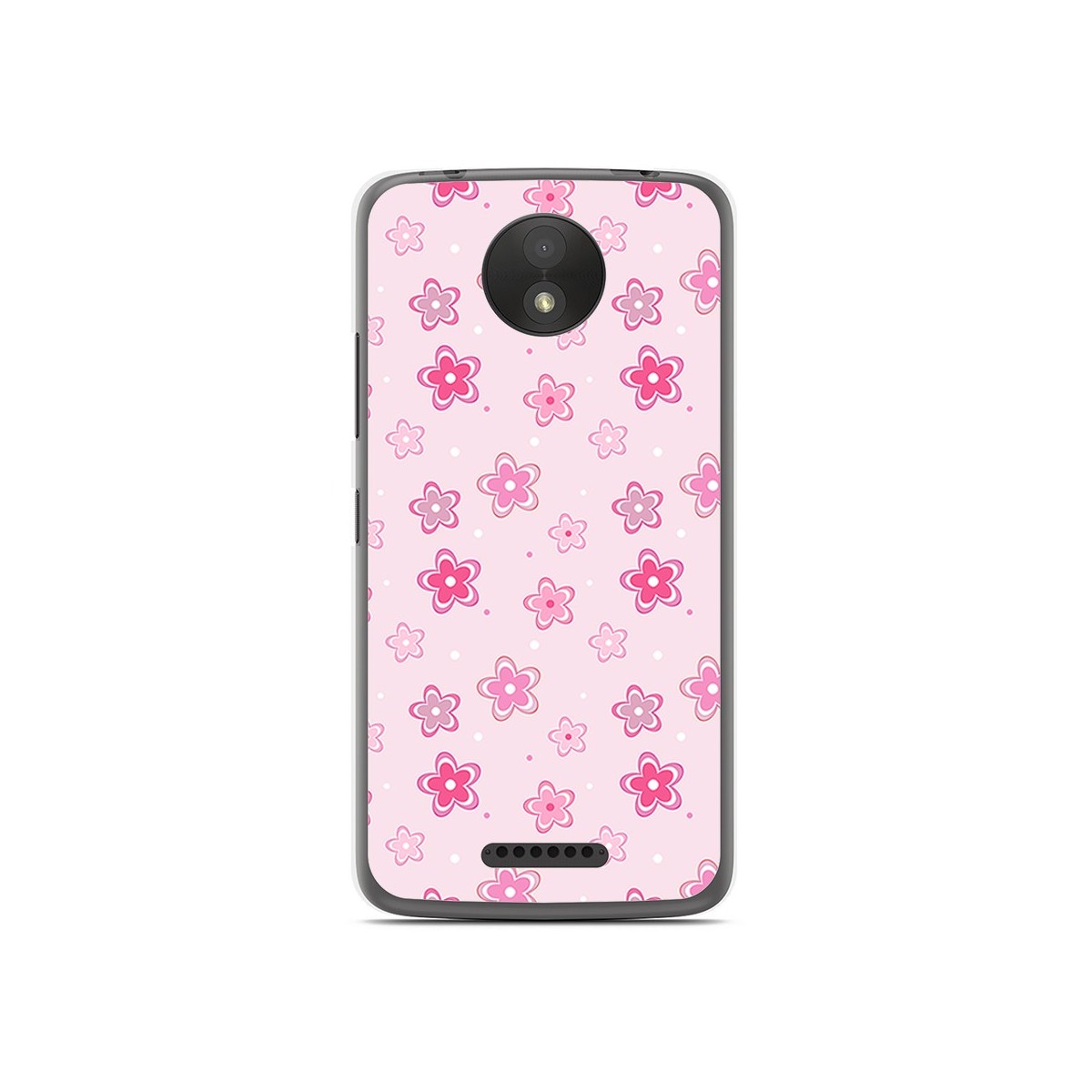 Funda Gel Tpu para Motorola Moto C Plus Diseño Flores Dibujos