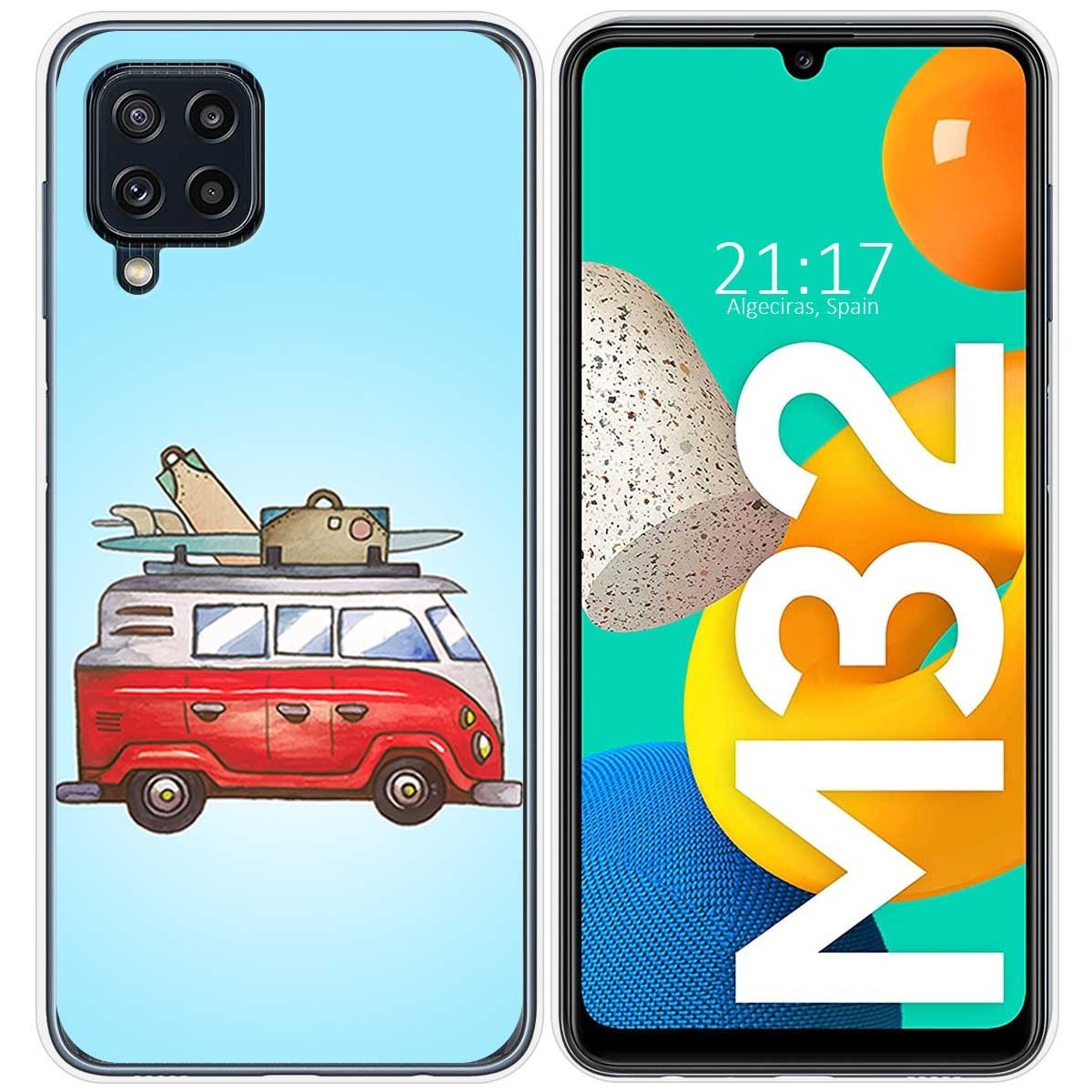 Funda Silicona para Samsung Galaxy M32 diseño Furgoneta Dibujos