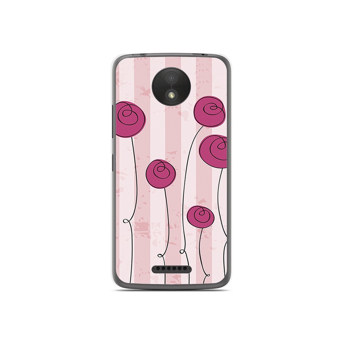 Funda Gel Tpu para Motorola Moto C Plus Diseño Flores Vintage Dibujos