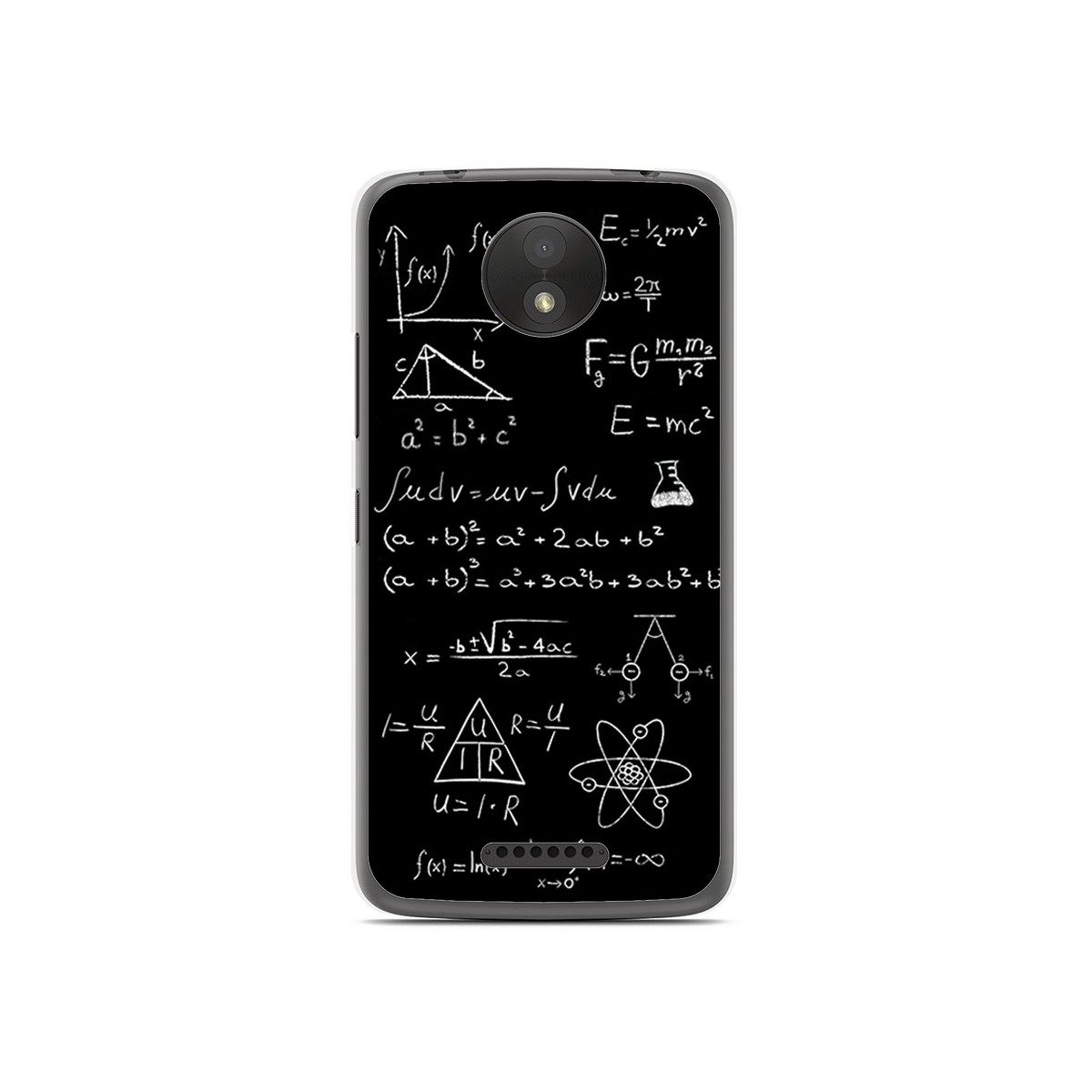 Funda Gel Tpu para Motorola Moto C Plus Diseño Formulas Dibujos