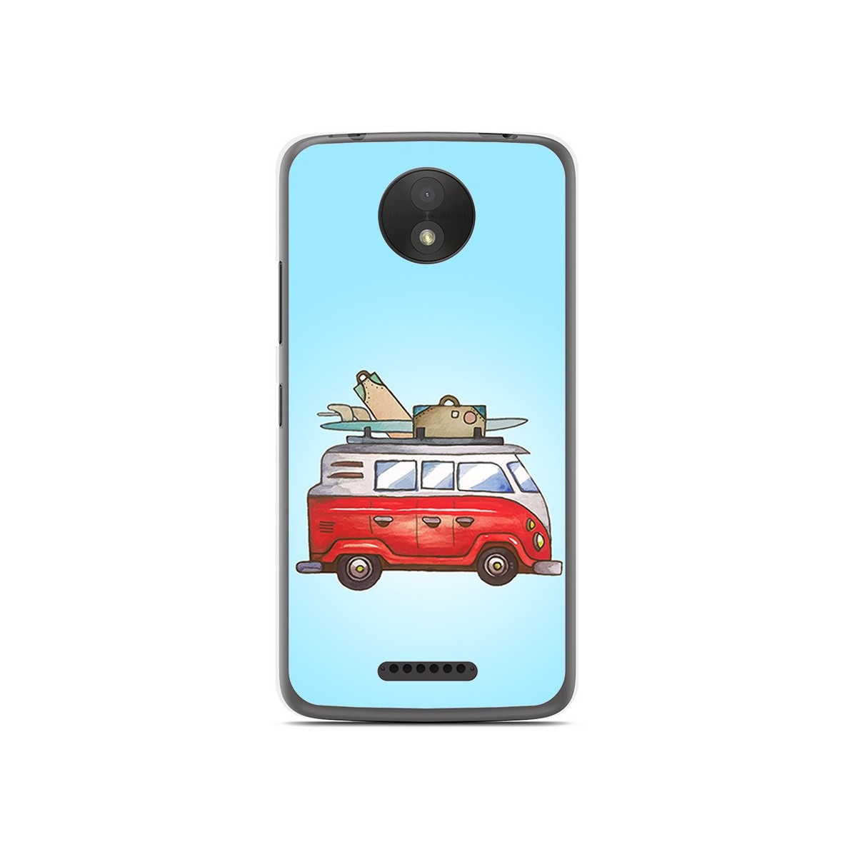 Funda Gel Tpu para Motorola Moto C Plus Diseño Furgoneta Dibujos