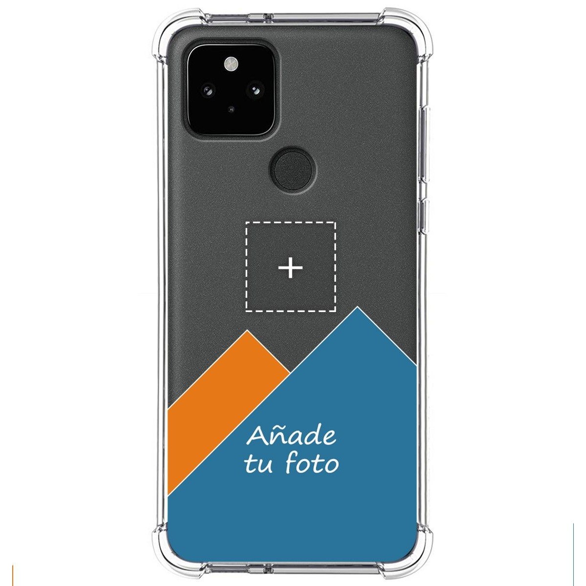 Personaliza tu Funda Silicona AntiGolpes Transparente con tu Fotografía para Google Pixel 5 5G Dibujo Personalizada