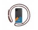 Personaliza tu Funda Colgante Transparente para Samsung Galaxy A22 5G con Cordon Rosa / Dorado Dibujo Personalizada