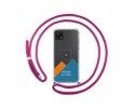Personaliza tu Funda Colgante Transparente para Samsung Galaxy A22 5G con Cordon Rosa Fucsia Dibujo Personalizada