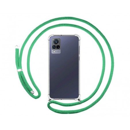 Personaliza tu Funda Colgante Transparente para Vivo V21 5G con Cordon Verde Agua Dibujo Personalizada