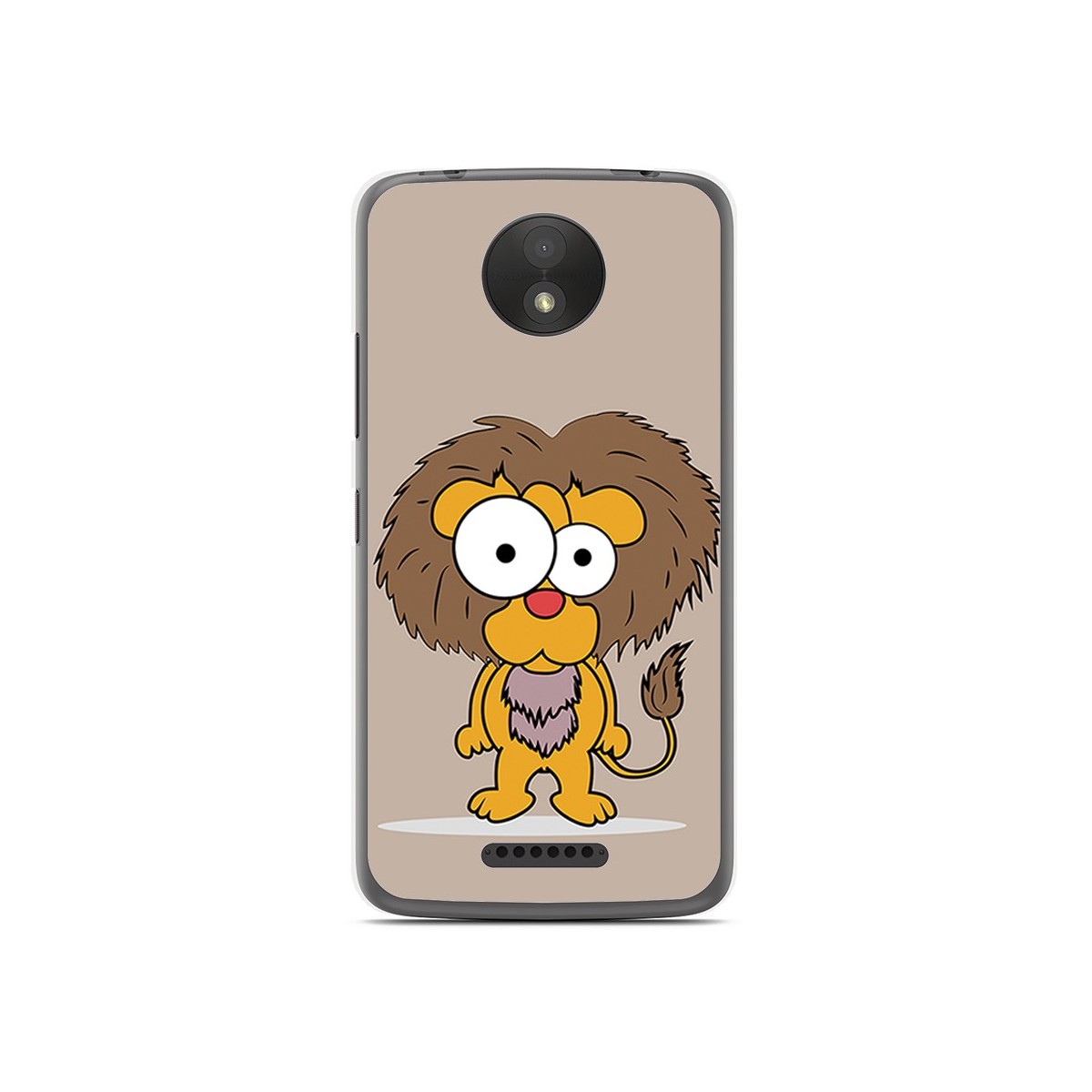 Funda Gel Tpu para Motorola Moto C Plus Diseño Leon Dibujos