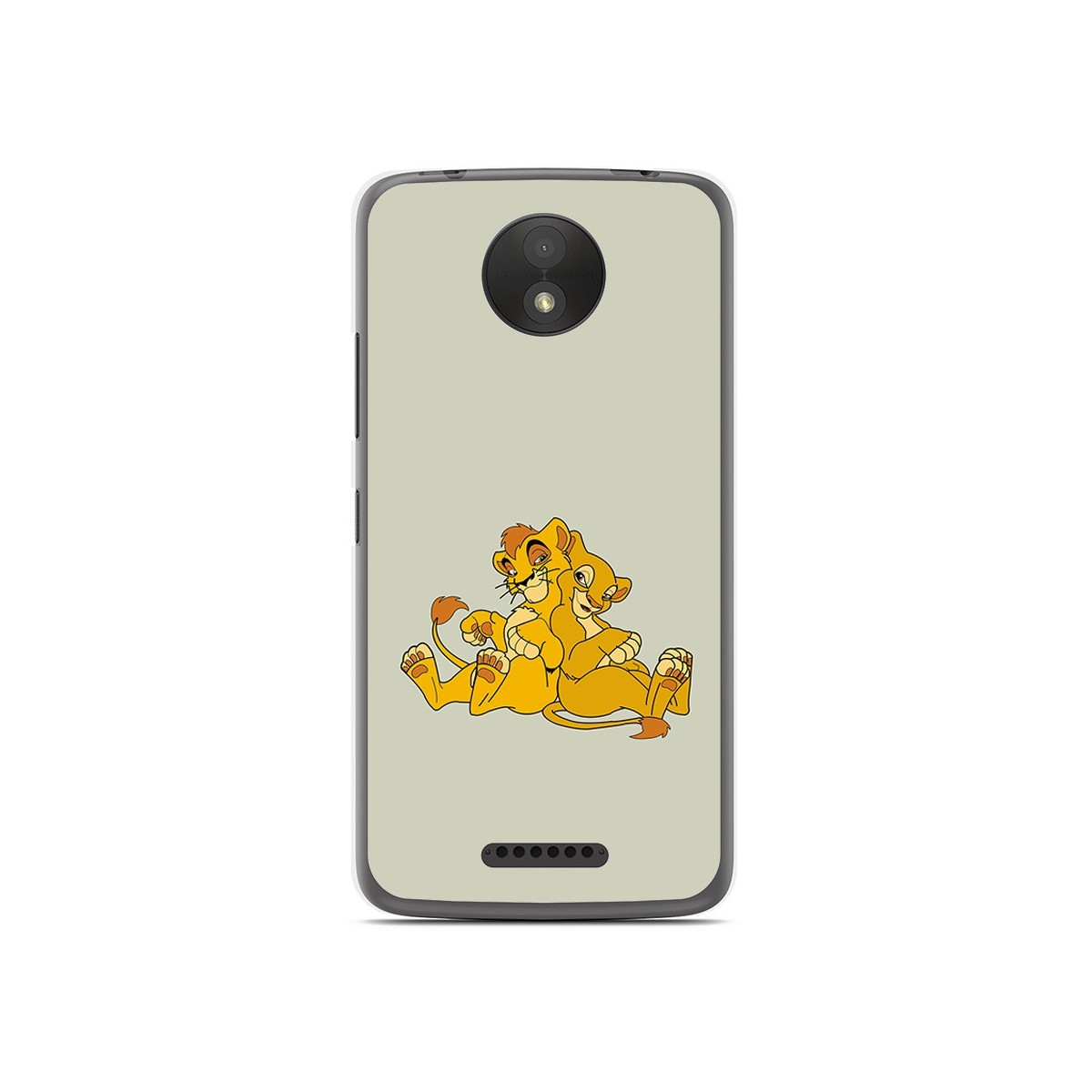 Funda Gel Tpu para Motorola Moto C Plus Diseño Leones Dibujos