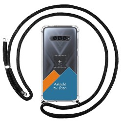 Personaliza tu Funda Colgante Transparente para Xiaomi Black Shark 4 5G con Cordon Negro Dibujo Personalizada