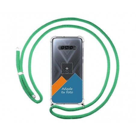 Personaliza tu Funda Colgante Transparente para Xiaomi Black Shark 4 5G con Cordon Verde Agua Dibujo Personalizada