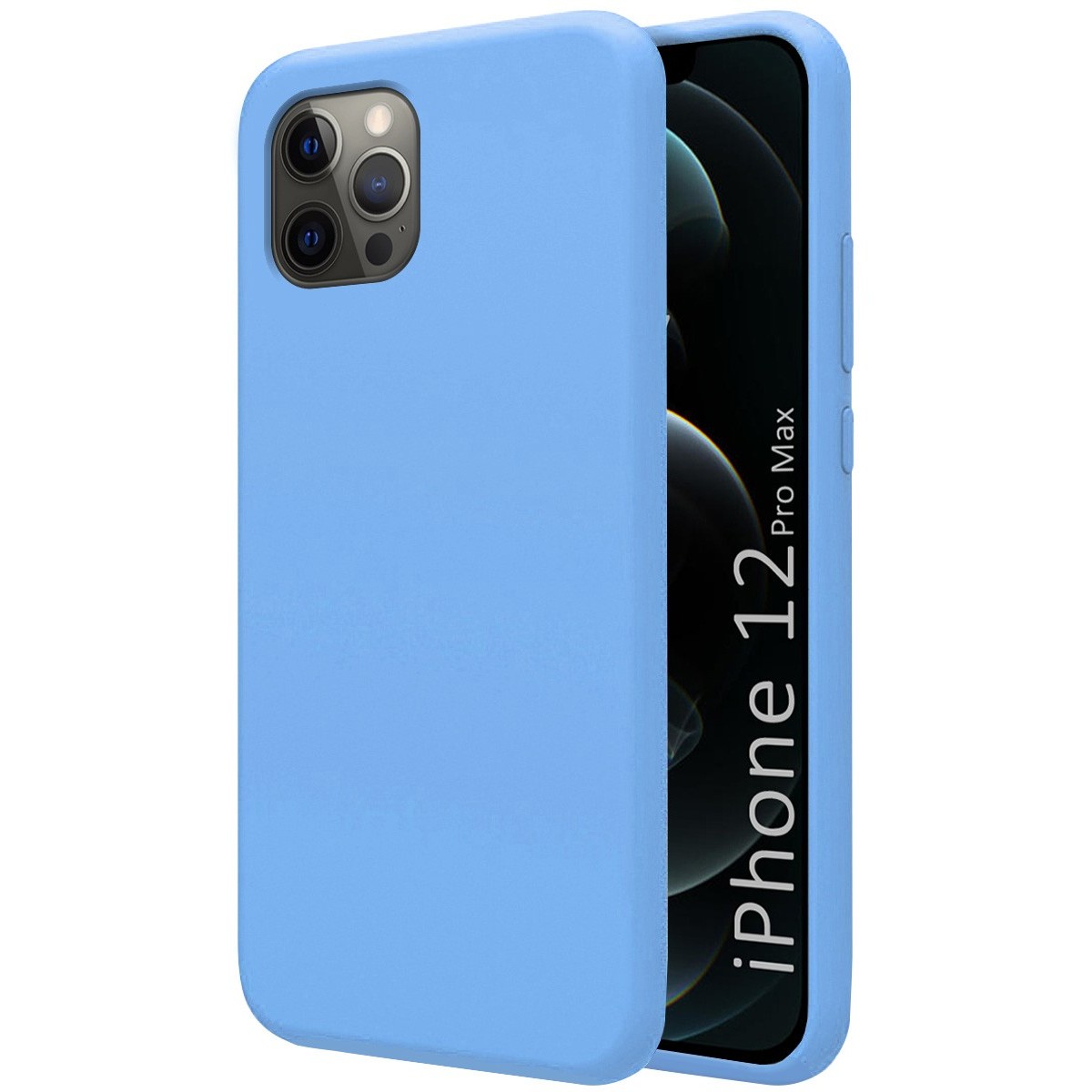 Funda Silicona Líquida Ultra Suave para Iphone 12 Pro Max (6.7) color Azul