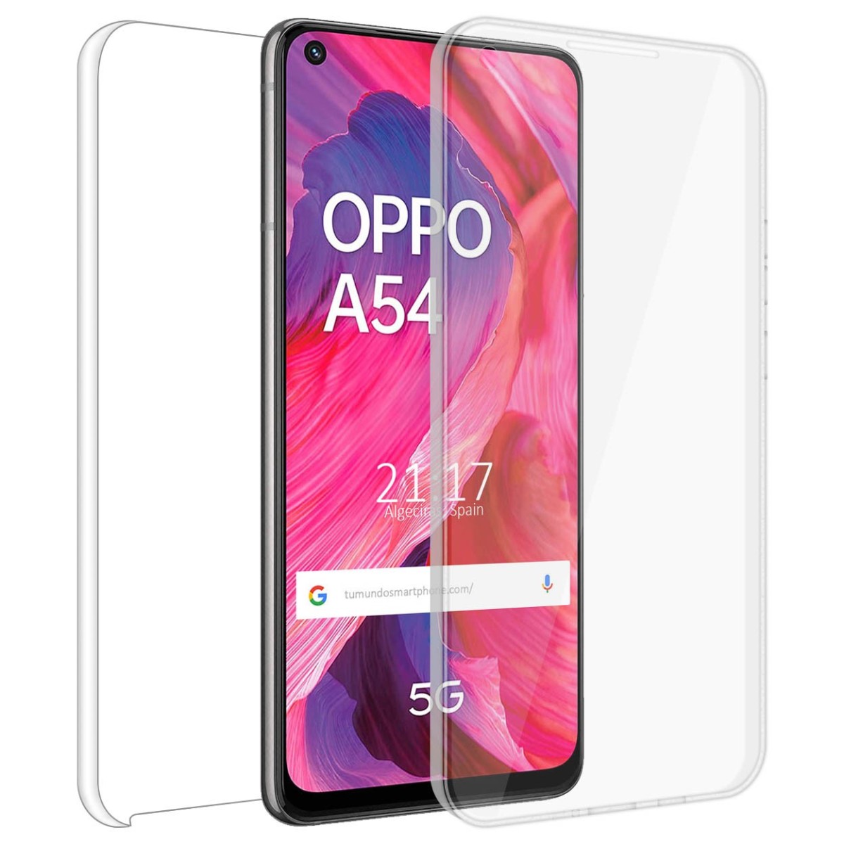 Funda Doble Transparente Pc + Tpu Full Body 360 para Oppo A54 5G / A74 5G