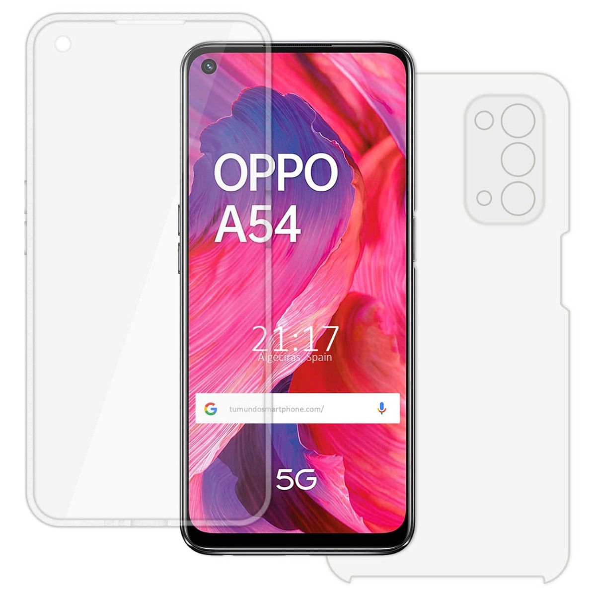 Funda Doble Transparente Pc + Tpu Full Body 360 para Oppo A54 5G / A74 5G