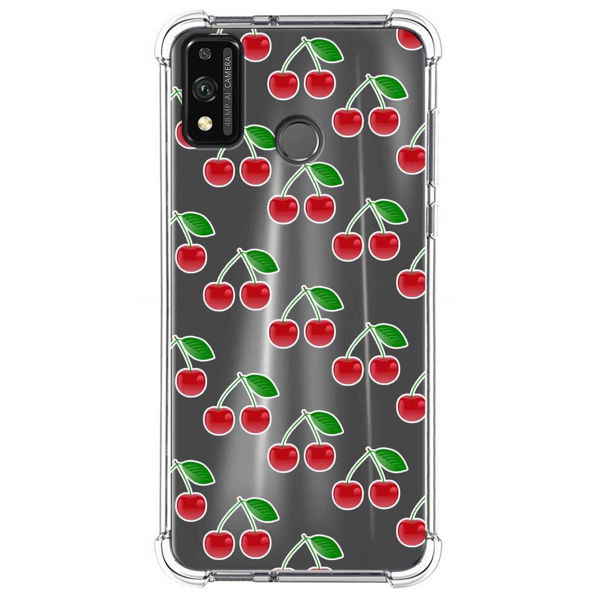 Funda Silicona Antigolpes para Huawei Honor 9X Lite diseño Cerezas Dibujos