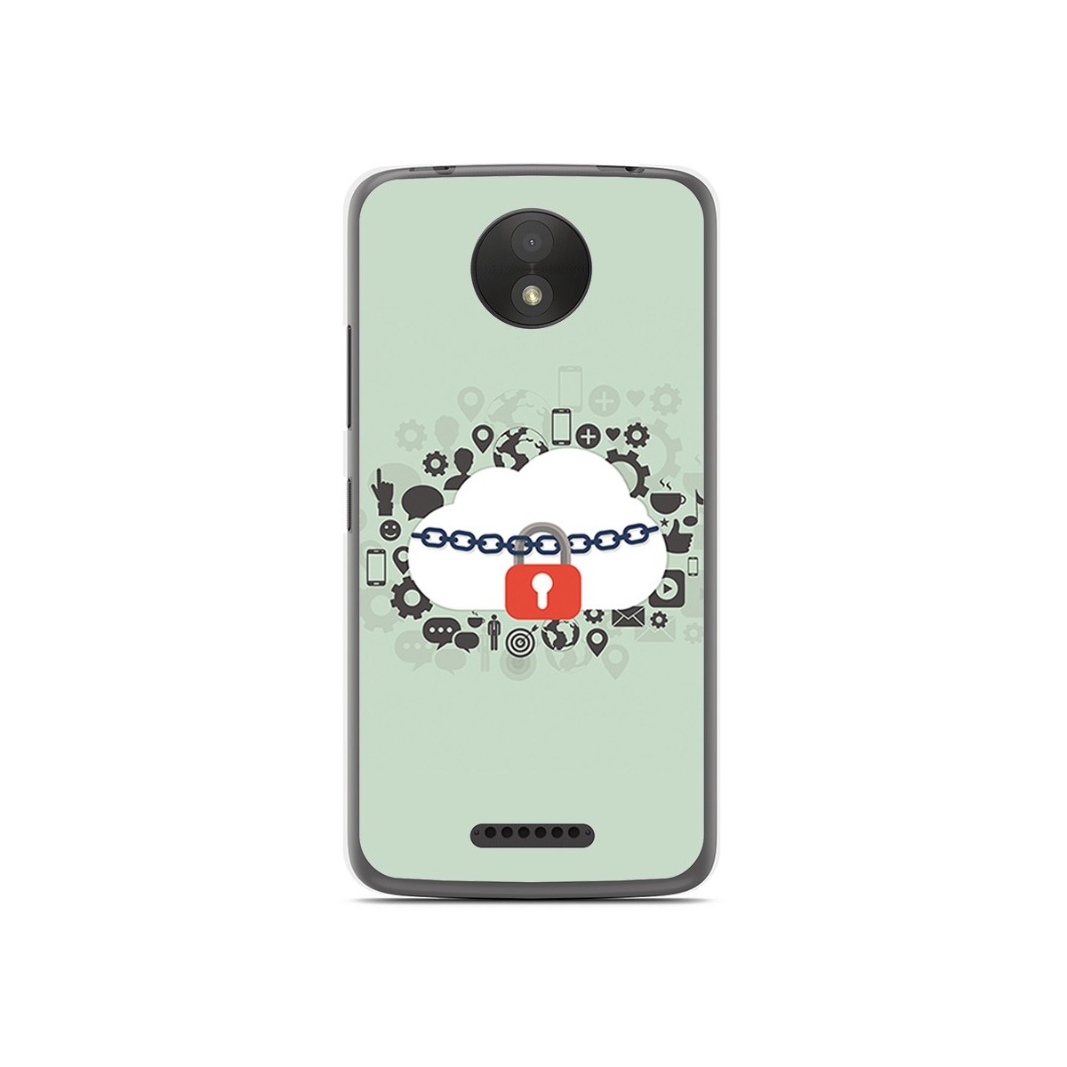 Funda Gel Tpu para Motorola Moto C Plus Diseño Nube Dibujos