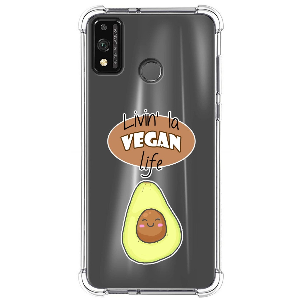 Funda Silicona Antigolpes para Huawei Honor 9X Lite diseño Vegan Life Dibujos
