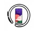 Funda Colgante Transparente para Samsung Galaxy A22 5G con Cordon Negro