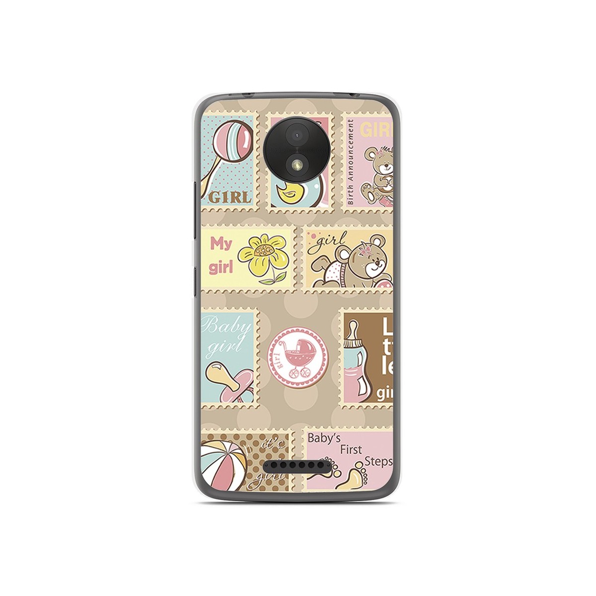 Funda Gel Tpu para Motorola Moto C Plus Diseño Sellos Dibujos