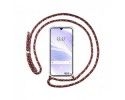 Funda Colgante Transparente para Vivo V21 5G con Cordon Rosa / Dorado