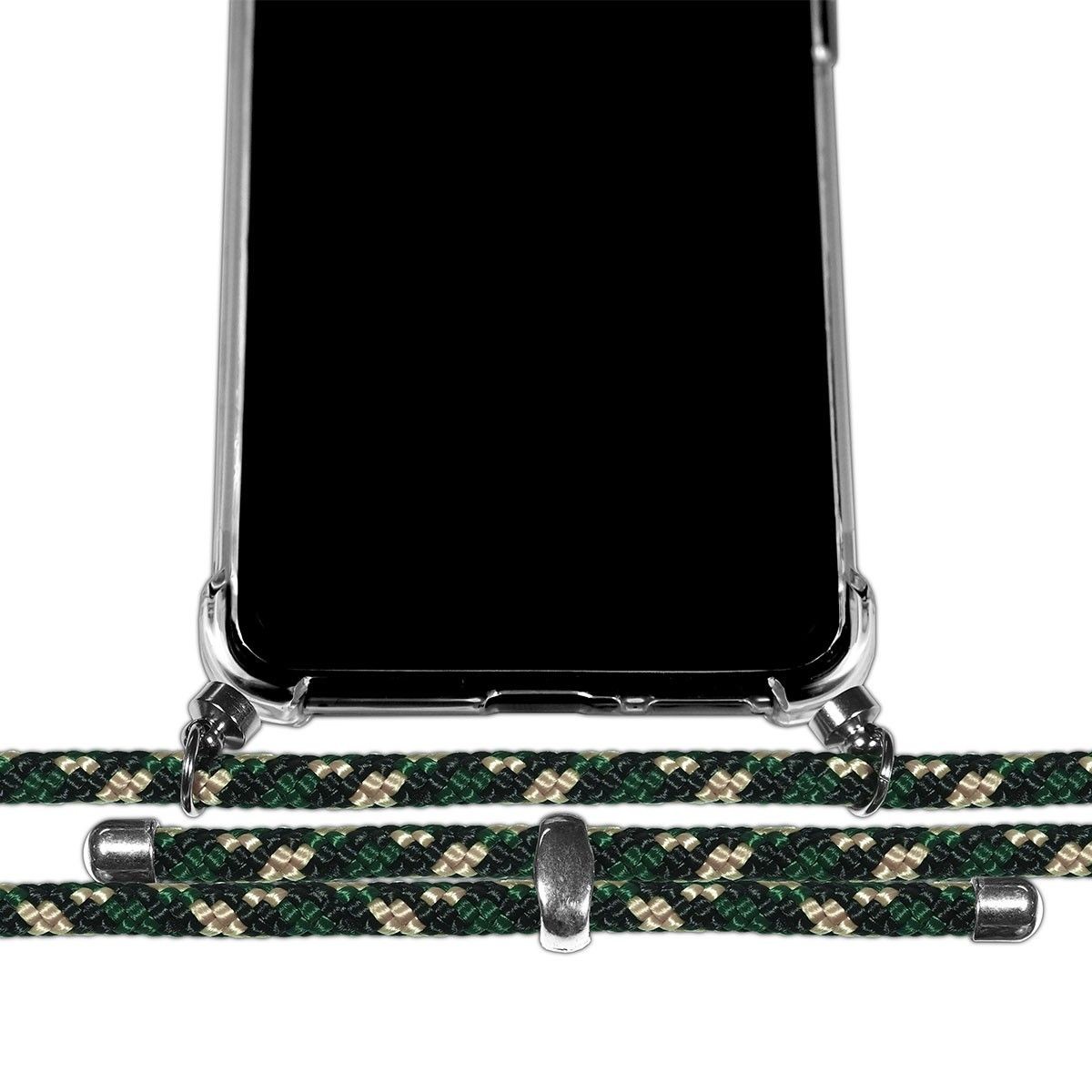 Funda Colgante Transparente para Huawei Honor 9X Lite con Cordon Verde / Dorado