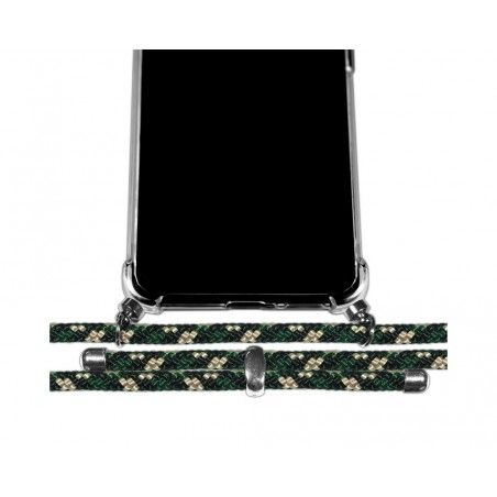 Funda Colgante Transparente para Huawei Honor 9X Lite con Cordon Verde / Dorado