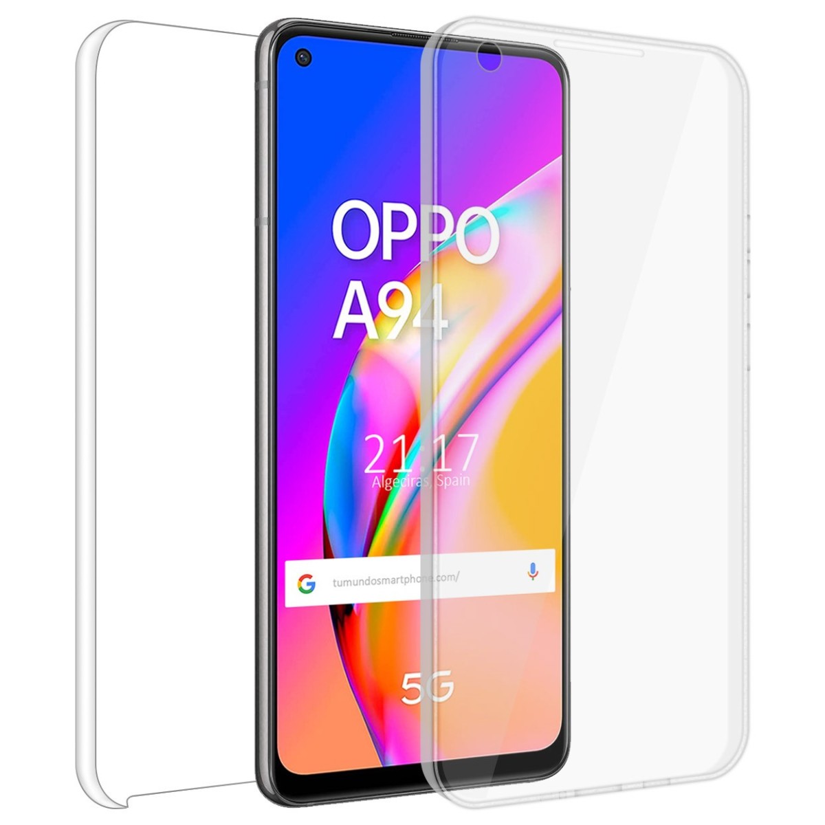 Funda Doble Transparente Pc + Tpu Full Body 360 para Oppo A94 5G