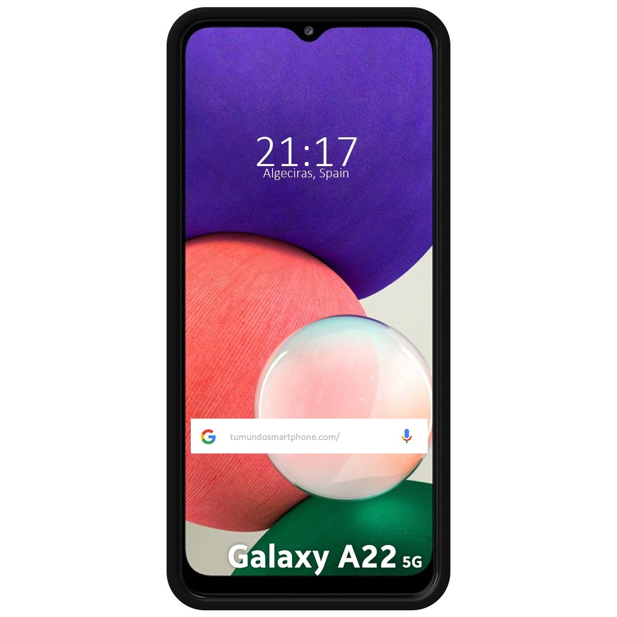 Funda Silicona Líquida Ultra Suave con Anillo para Samsung Galaxy A22 5G color Negra