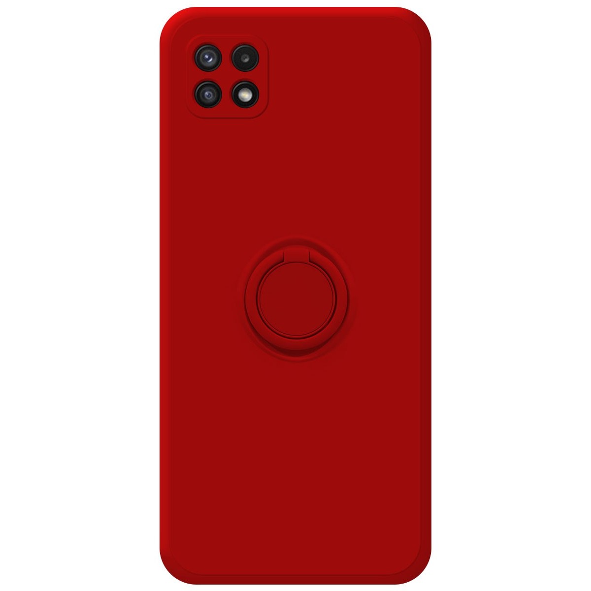 Funda Silicona Líquida Ultra Suave con Anillo para Samsung Galaxy A22 5G color Roja