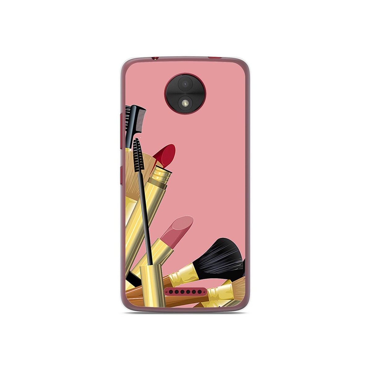 Funda Gel Tpu para Motorola Moto C Diseño Brochas Dibujos