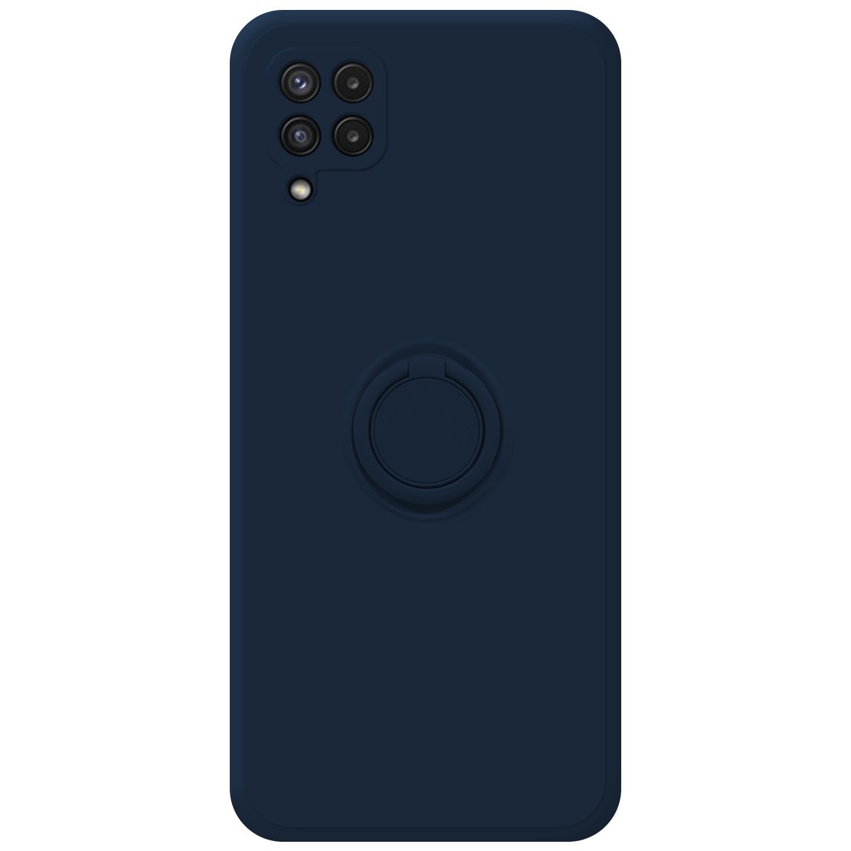 Funda Silicona Líquida Ultra Suave con Anillo para Samsung Galaxy A22 4G / M22 color Azul