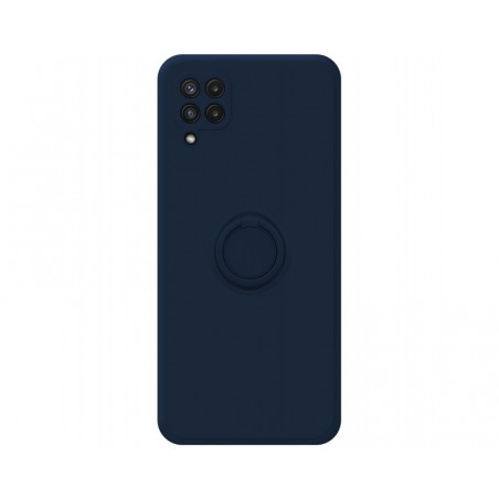 Funda Silicona Líquida Ultra Suave con Anillo para Samsung Galaxy A22 4G / M22 color Azul