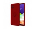 Funda Silicona Líquida Ultra Suave con Anillo para Samsung Galaxy A22 4G / M22 color Roja