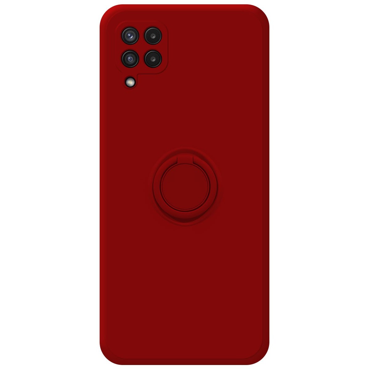 Funda Silicona Líquida Ultra Suave con Anillo para Samsung Galaxy A22 4G / M22 color Roja