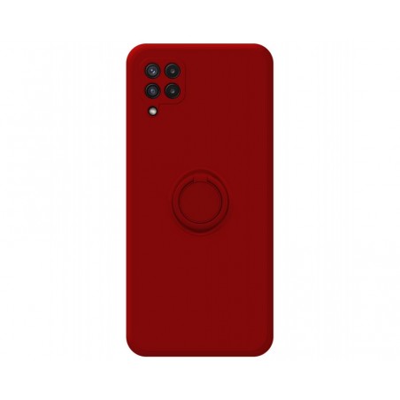 Funda Silicona Líquida Ultra Suave con Anillo para Samsung Galaxy A22 4G / M22 color Roja